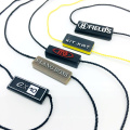 Garment Hangtag String Wholesale Custom Embossed Brand Name Logo PP Plastic Hang Tag String Loop for Clothes